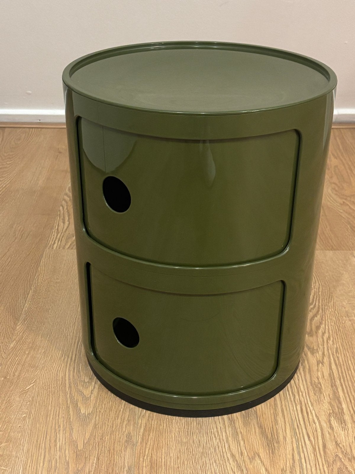 Vintage Kartell Componibili Kastje - Olijfgroen, Huis en Inrichting, Slaapkamer | Nachtkastjes, Ophalen, Kunststof, Gebruikt, Minder dan 45 cm