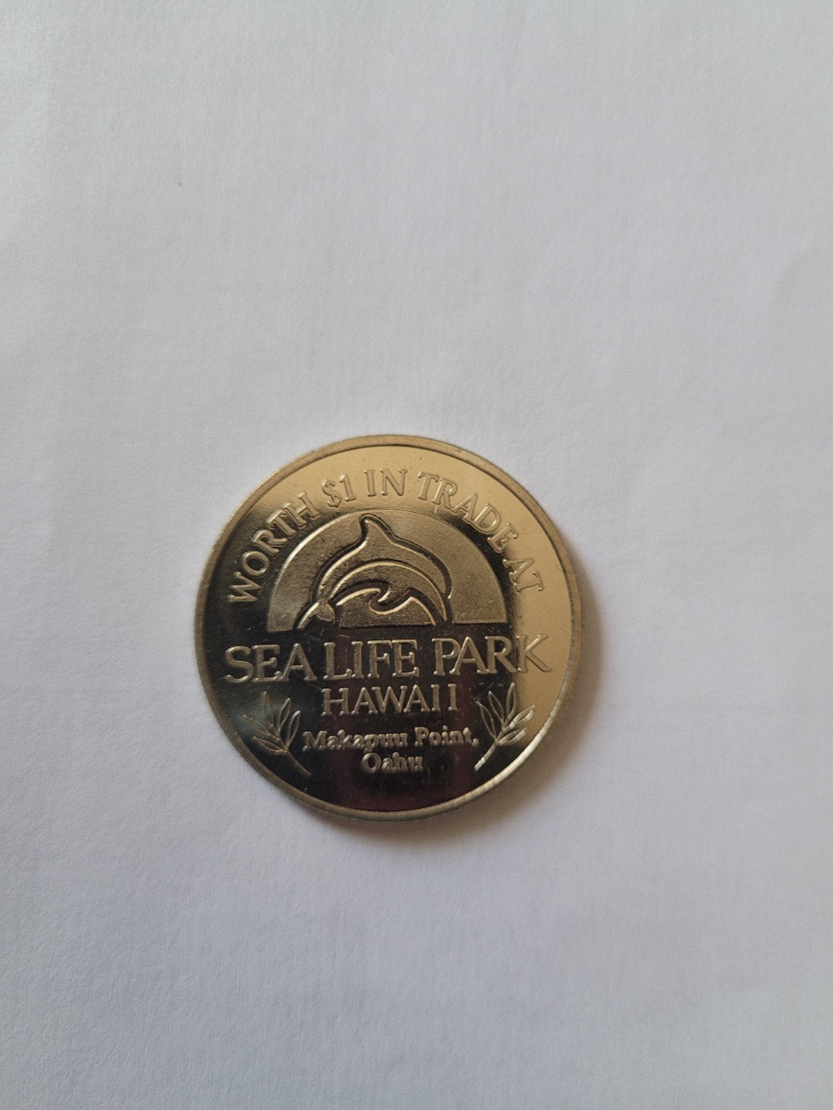 Wholphin Dollar Sea Life Park Hawaii herdenkingsmunt, Postzegels en Munten, Ophalen of Verzenden, Overige materialen, Buitenland