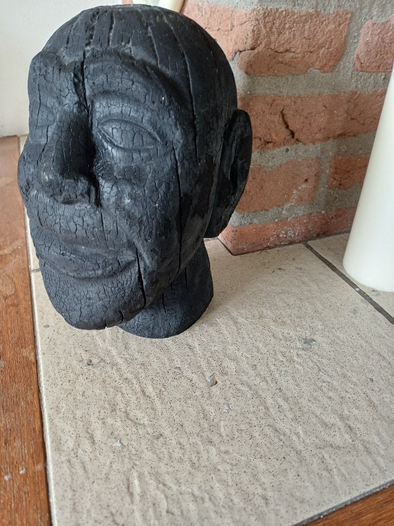 Haans Lifestyle mango hout gezicht beeld, Ophalen of Verzenden, Gebruikt, Zwart, Hout