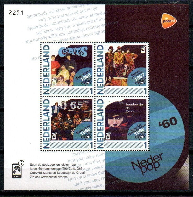 persoonlijk vel nederpop postfris met uniek nummer., Ophalen of Verzenden, Na 1940, Postfris