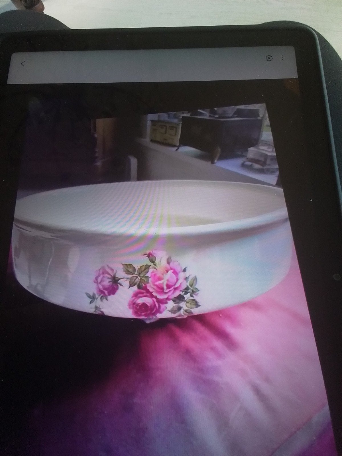 Prachtige Lampetschaal met Rose Rozen Decoratie, Ophalen of Verzenden