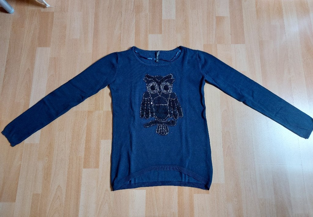 Blauwe trui *Uil*, Blauw, Ophalen of Verzenden, Zo goed als nieuw, Jean Pascale