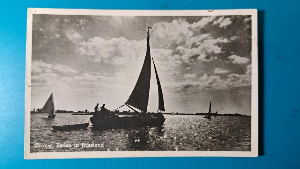 Grouw zeilen skutsje, Ophalen of Verzenden, 1940 tot 1960, Ongelopen, Friesland