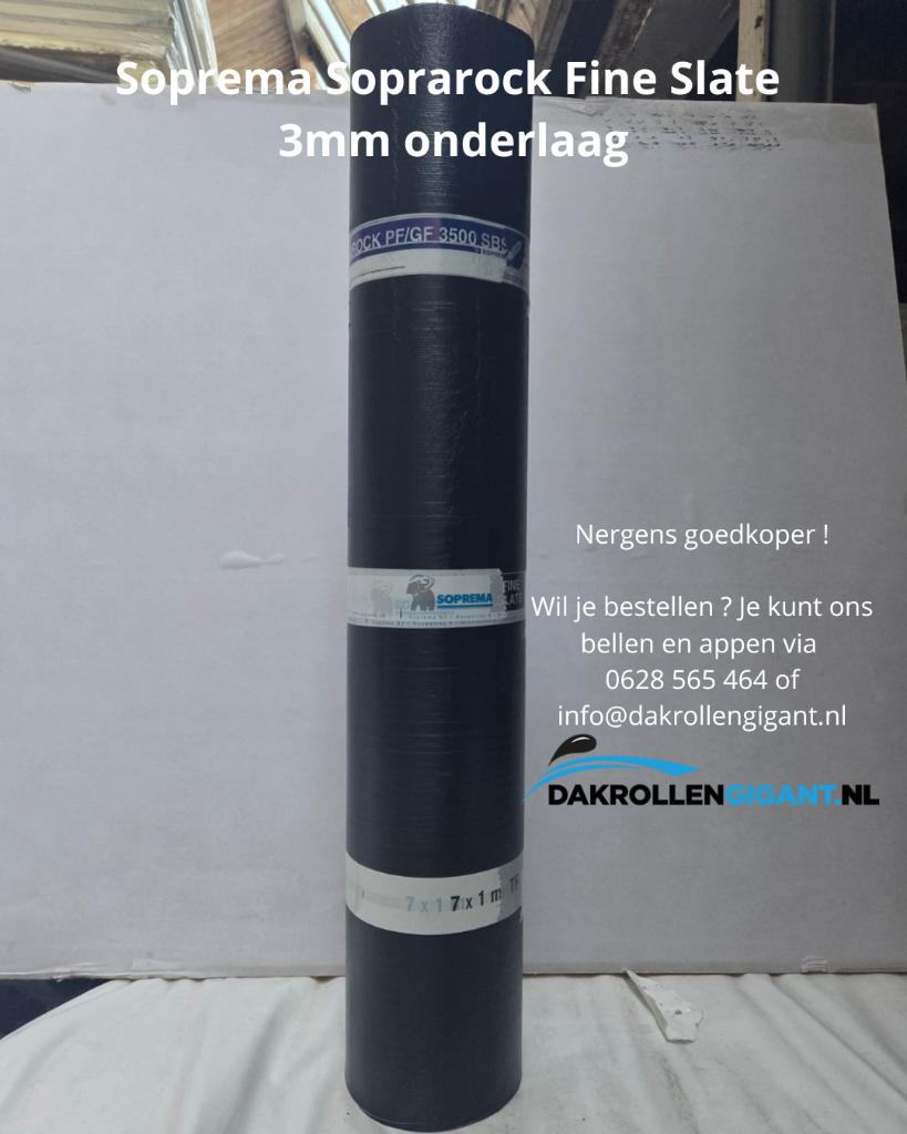Soprema Soprarock 3mm onderlaag € 3,40 per meter, Ophalen, Overige materialen, Soprema, Info@dakrollengigant.nl