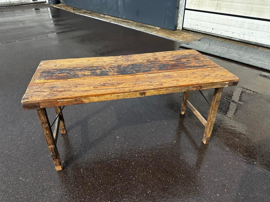Vintage Houten Tafel eetkamertafel klaptafel, Huis en Inrichting, Tafels | Eettafels, Ophalen, Gebruikt, 100 tot 150 cm, Tot twee personen