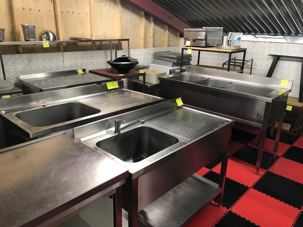diverse RVS Spoelbakcombinatie - RVS werkbanken + Horeca RVS, Zakelijke goederen, Ophalen, Gebruikt, Meubilair