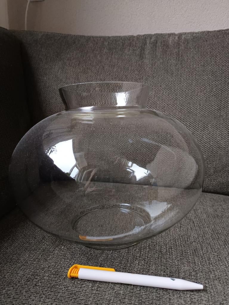 Glazen (vissen)kom, Huis en Inrichting, Woonaccessoires | Vazen, Ophalen, Overige kleuren, Minder dan 50 cm, Glas