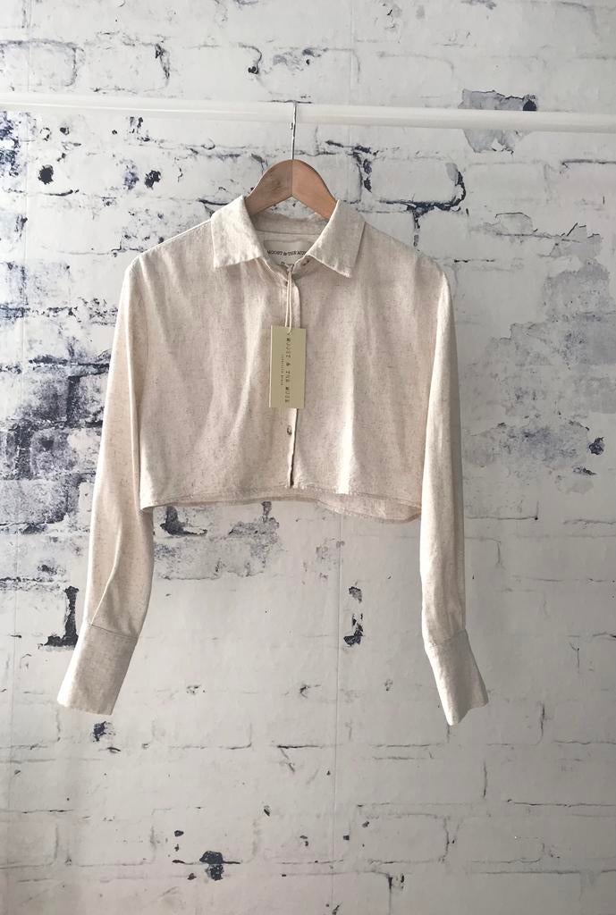 Moost wanted Seth cropped blouse met linnen maat XS, Kleding | Dames, Blouses en Tunieken, Verzenden, Nieuw, Maat 34 (XS) of kleiner