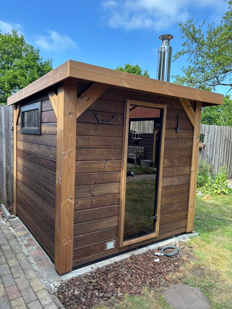 Thermowood buitensauna sauna tuinsauna Nederlands fabrikaat, Ophalen of Verzenden, Nieuw, Complete sauna