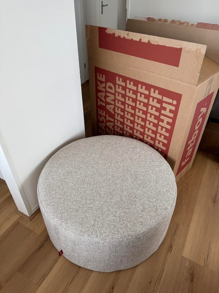 Fatboy poef boucle beige nieuw in de doos (pouf), Ophalen, Nieuw, Rond
