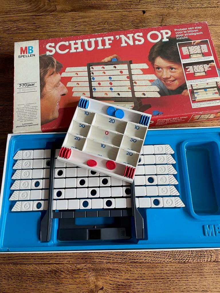 Schuif 'ns Op - Leuk bordspel vanaf 7 jaar, Een of twee spelers, Ophalen of Verzenden, Gebruikt