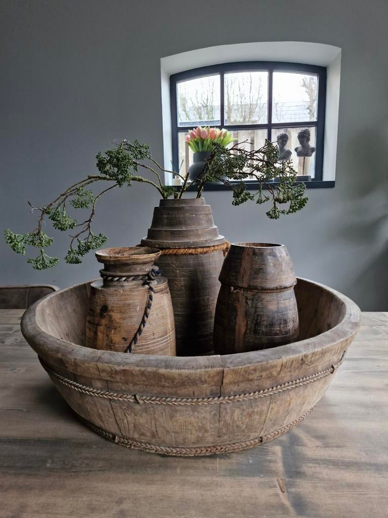 Nieuw binnen. Sobere houten olijfbak. Schaal. Landelijk, Huis en Inrichting, Woonaccessoires | Schalen en Manden, Ophalen, Schaal