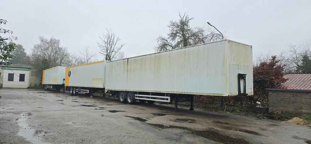 3x pacton gesloten huiftrailer gesloten oplegger laadklep, Ophalen of Verzenden, Gebruikt