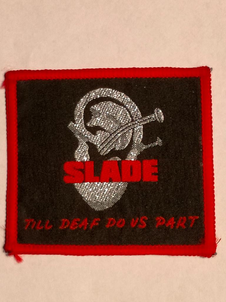Slade till deaf do us part vintage rock patch embleem RARE, Verzamelen, Ophalen of Verzenden, Nieuw, Kleding