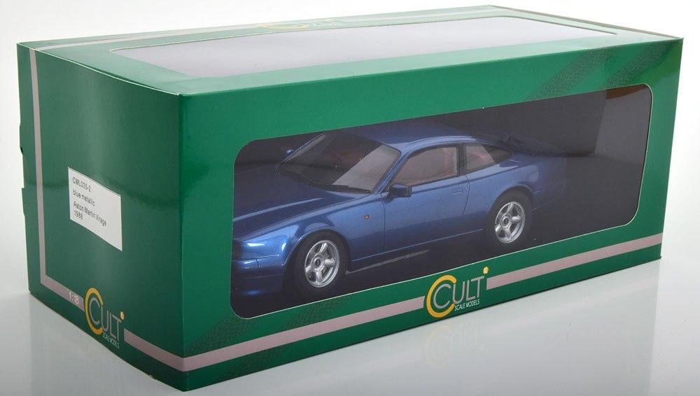 JSN Cult Models 1:18 Aston Martin Virage blue metallic 1988, Hobby en Vrije tijd, Modelauto's | 1:18, Overige merken, Cult Models