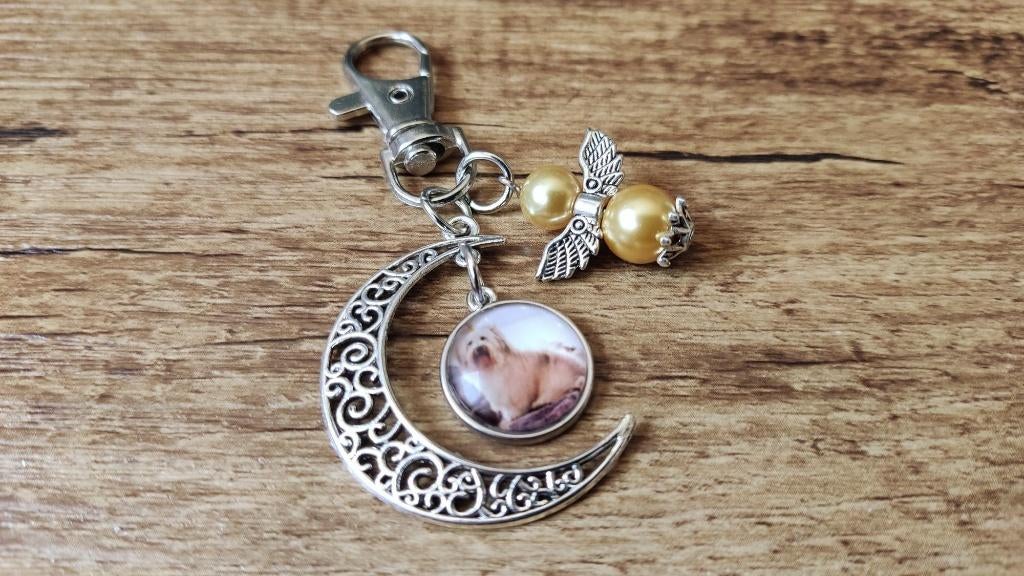 Sleutelhanger Briard Halve maan Puppy beschermengeltje, Verzenden, Nieuw, Dier of Natuur