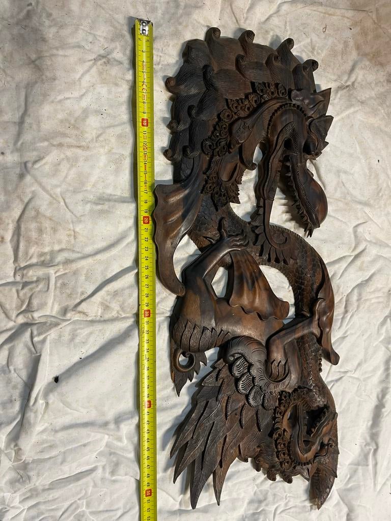 Antiek Houten Beeldhouwwerk Draak, Antiek en Kunst, Kunst | Beelden en Houtsnijwerken, Ophalen