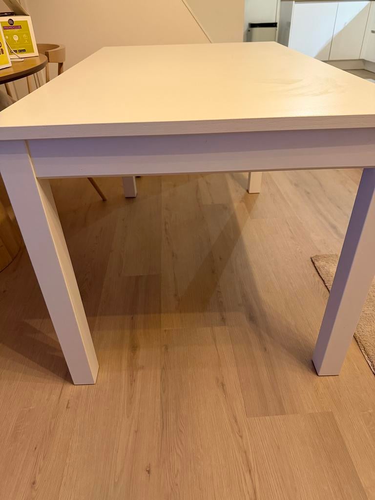 IKEA EETTAFEL UITSCHUIFBAAR model LANEBERG KLEUR WIT, Ophalen, 100 tot 150 cm, 50 tot 100 cm, Zo goed als nieuw