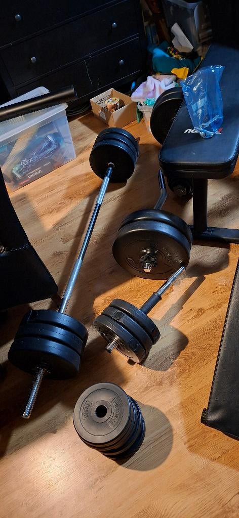 Fitness set (zelf ophalen), Ophalen, Zo goed als nieuw, Benen, Fitnessbank