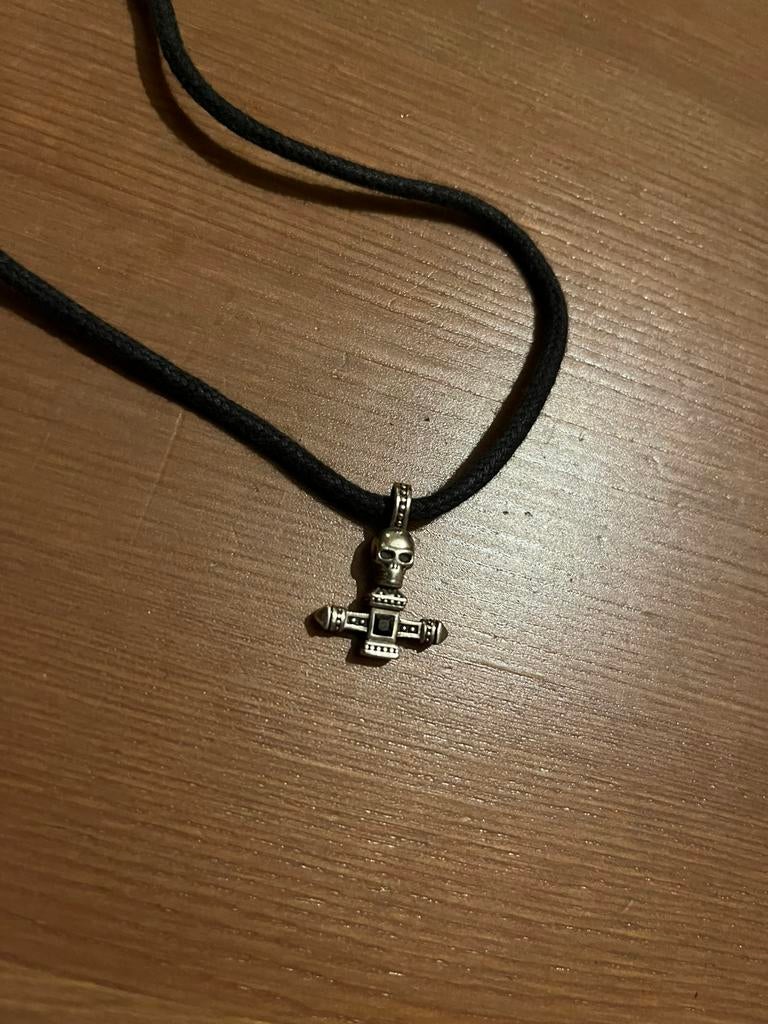 Zilveren skull hanger/ zirkrona, Ophalen of Verzenden, Zo goed als nieuw, Zilver