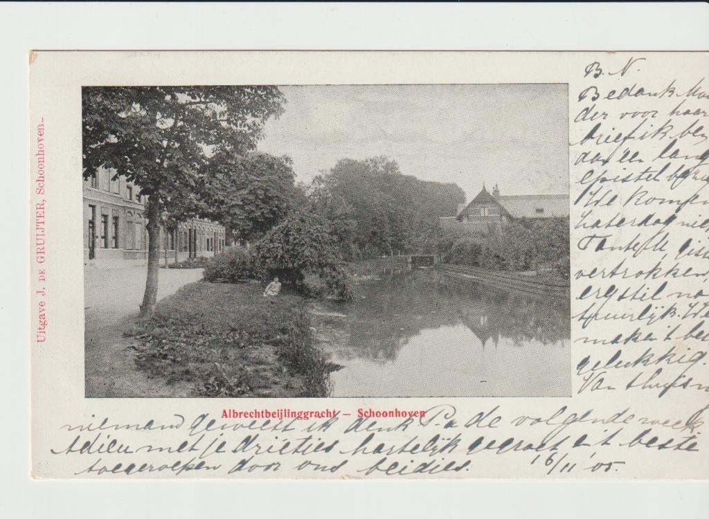 Schoonhoven Albrechtbeijlinggracht, Verzenden, Voor 1920, Gelopen, Zuid-Holland