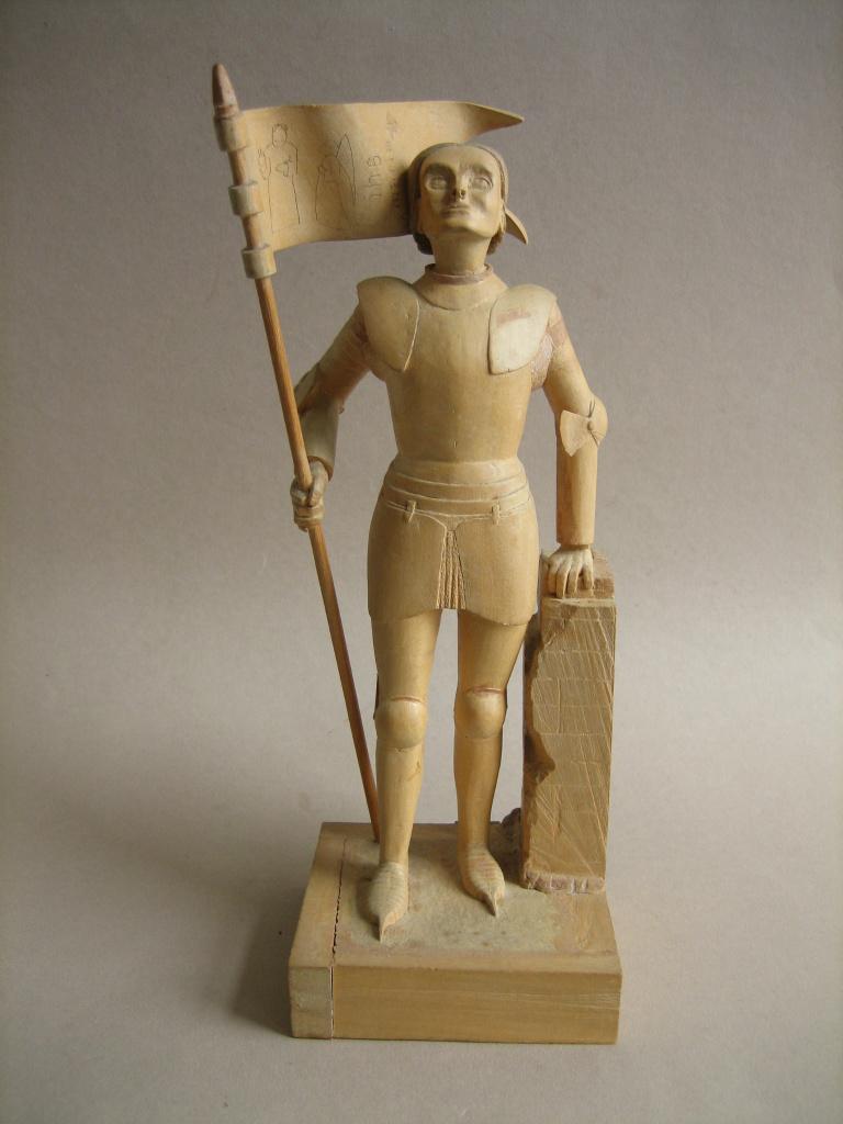 'Houten beeld Jeanne d'Arc / Joan of Arc houtsnijwerk, Antiek en Kunst, Kunst | Beelden en Houtsnijwerken, Ophalen of Verzenden