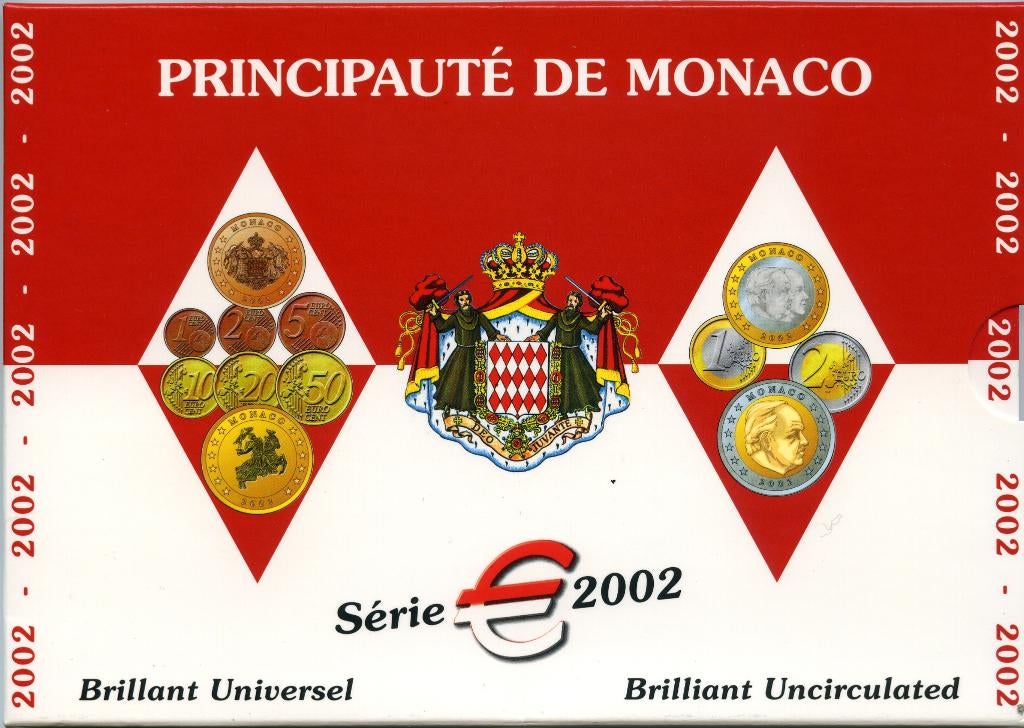 BU set Monaco 2002 - 1 cent t/m 2 euro - Blister, Postzegels en Munten, Munten | Europa | Euromunten, Verzenden, Monaco, Overige waardes