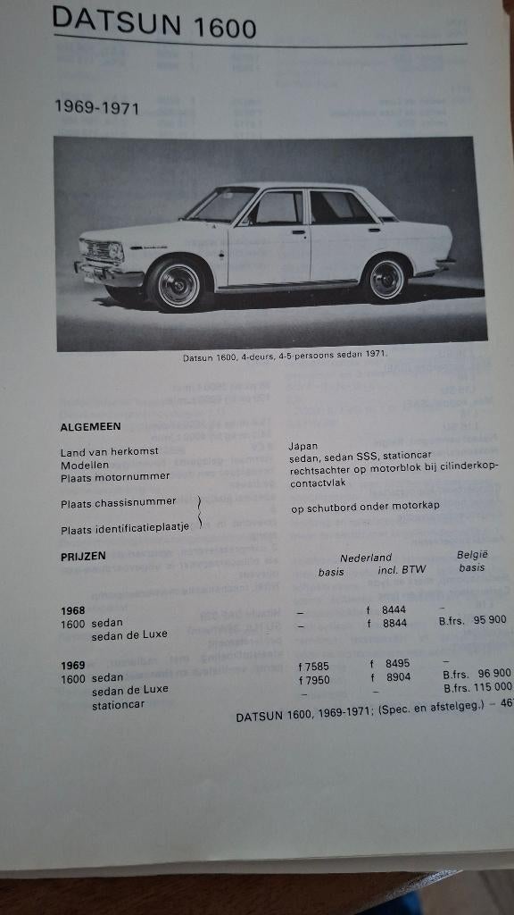 Technische handleiding Datsun 1600, Verzenden
