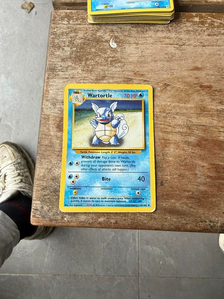 Wartortle Pokémon Kaart 1e Generatie, Hobby en Vrije tijd, Verzamelkaartspellen | Pokémon, Ophalen of Verzenden, Gebruikt, Losse kaart