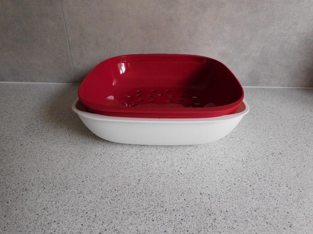 Tupperware Allegra Vergiet 1 Ltr. Wit Rood, Ophalen of Verzenden, Zo goed als nieuw, Rood, Overige typen