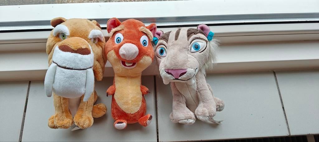 Drie knuffels van Ice Age te koop., Ophalen of Verzenden, Zo goed als nieuw