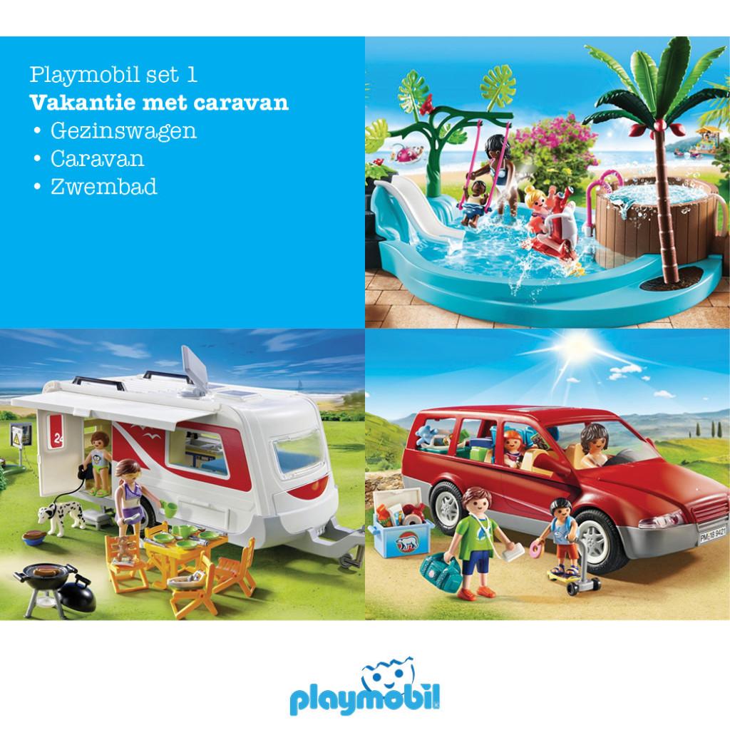 Playmobil set 1 van 9 Vakantie met caravan, Kinderen en Baby's, Speelgoed | Playmobil, Ophalen of Verzenden, Zo goed als nieuw