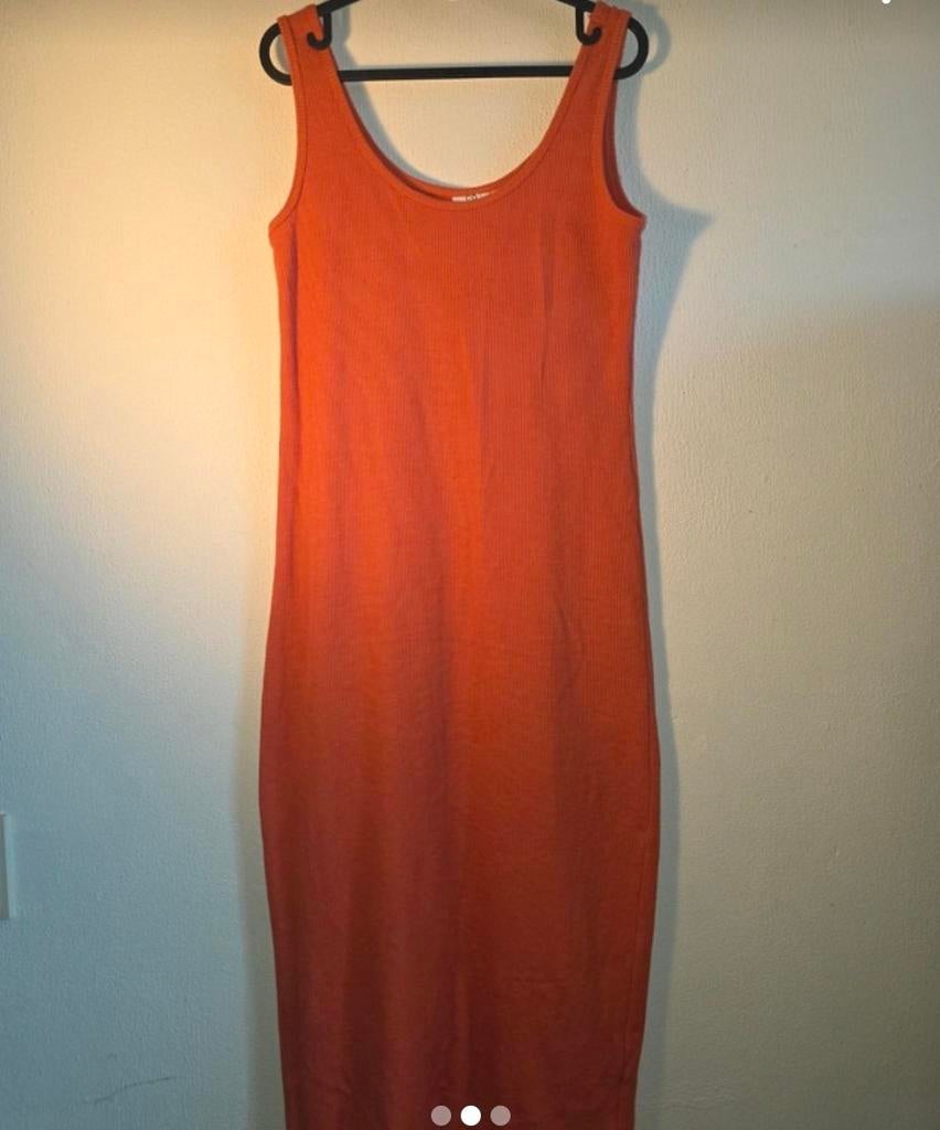 Coco Bella Oranje Rib Jurk - Maat L, Coco Bella, Maat 42/44 (L), Oranje, Ophalen of Verzenden