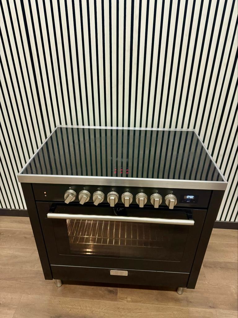 Luxe Pelgrim Fornuis INDUCTIE met 6 zones 90 cm, Witgoed en Apparatuur, Fornuizen, Zo goed als nieuw, Vrijstaand, Gas, 5 kookzones of meer