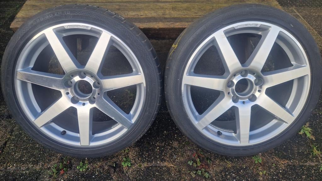 18 inch AMG Breedset Velgen + Banden. C204 W204 S20, Ophalen, 18 inch, Banden en Velgen, Personenwagen