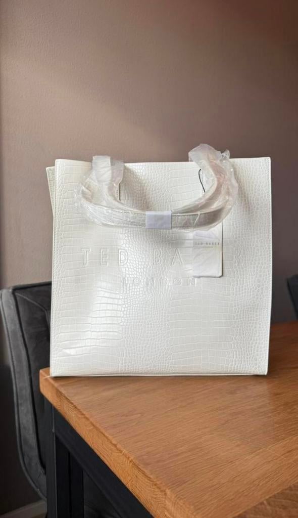 Ted baker crocoprint shopper large croccon wit/nude, Ophalen of Verzenden, Nieuw, Overige kleuren, Shopper