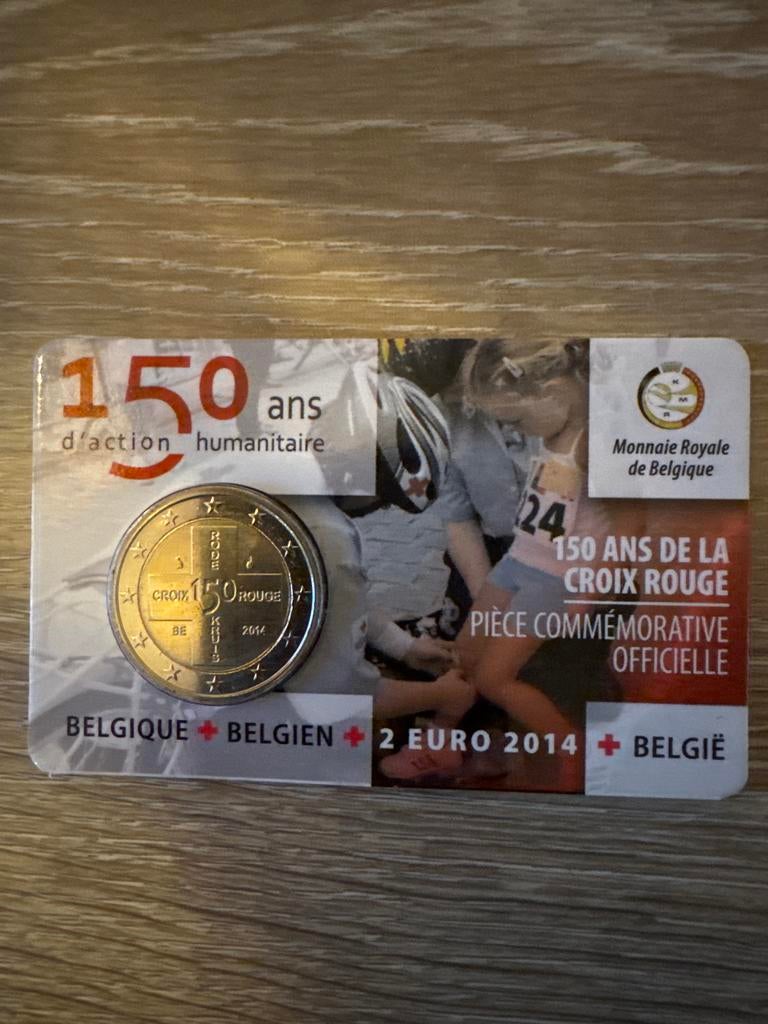 België 2 Euro 2014 - 150 Jaar Rode Kruis Gedenkmunt, Ophalen of Verzenden, Metaal, Losse munt