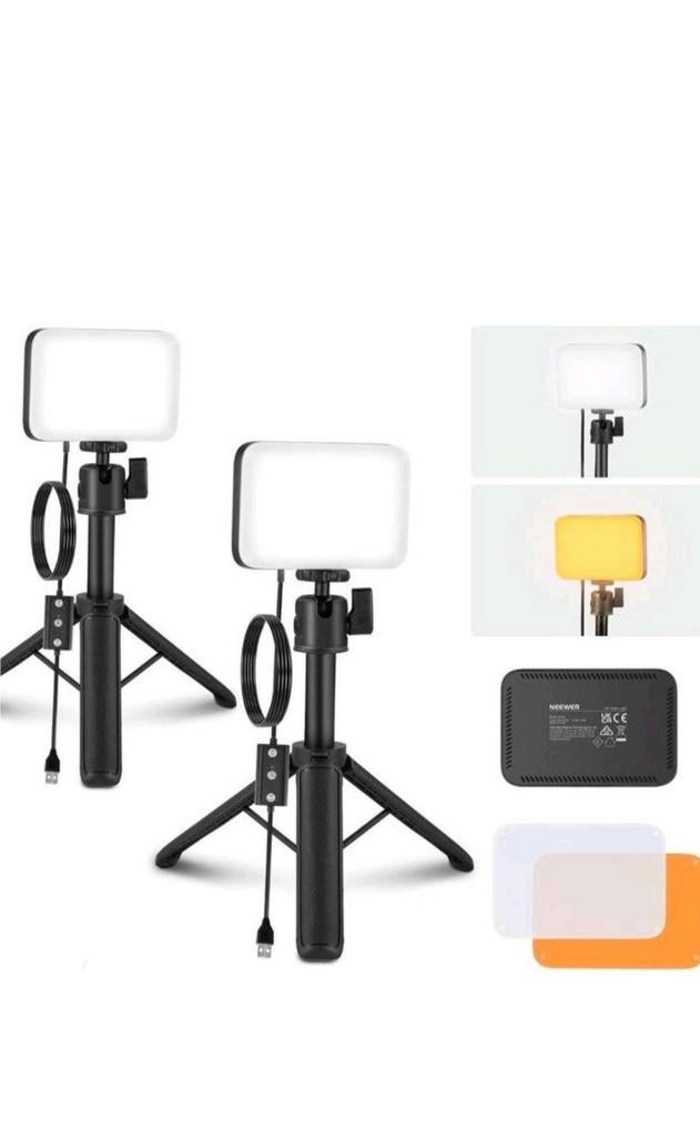 NEEWER LED Videolamp Set - Perfect voor Zoom!, Shenzhen, China, Lamp of Flitsset, Nieuw, Ophalen of Verzenden