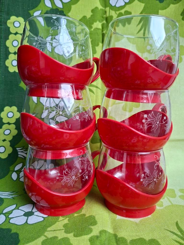 Vintage Melitta theeglazen, Glas of Glazen, Ophalen of Verzenden, Overige stijlen, Glas