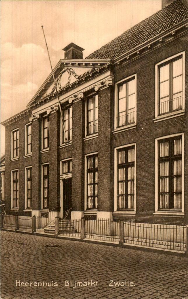 Zwolle - Heerenhuis - Blijmarkt, Verzamelen, Ansichtkaarten | Nederland, Ongelopen, Overijssel, 1920 tot 1940, Ophalen of Verzenden