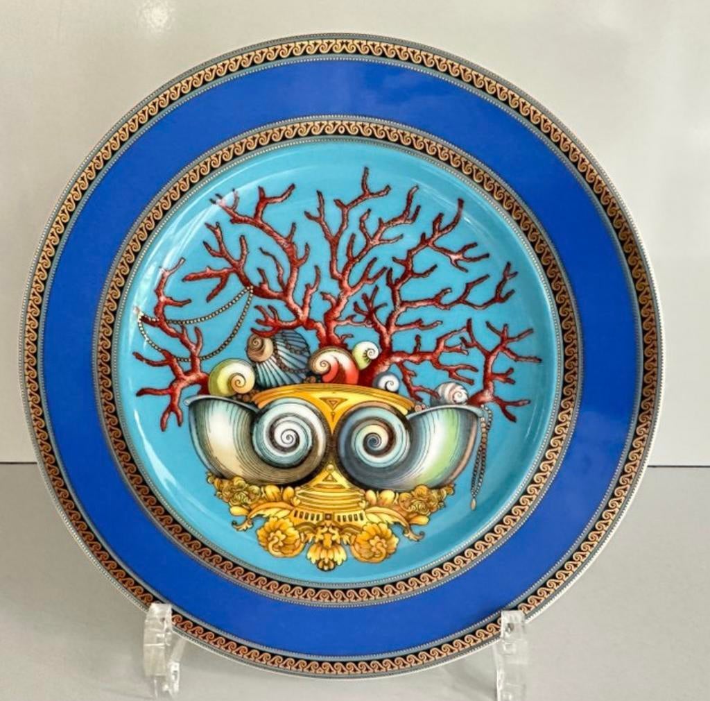 Versace Les Tresors de la Mer Bord/Ontbijtbord, Porselein of Keramiek, Schaal, Rond, Ophalen of Verzenden