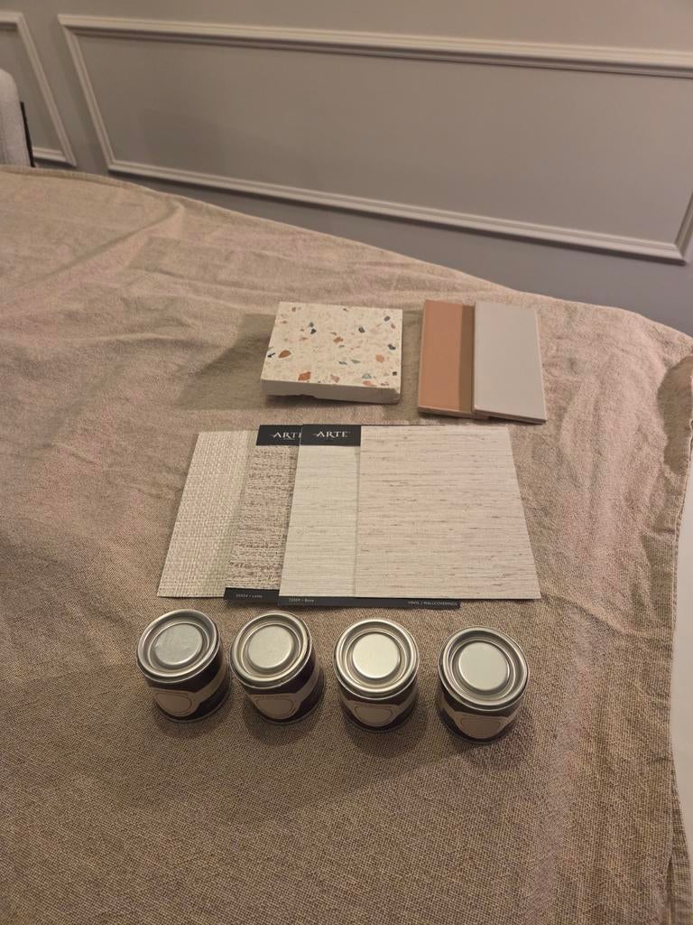 Farrow & Ball Verf + Arte Behangstalen, Gebruikt, Overige kleuren, Ophalen of Verzenden, Verf