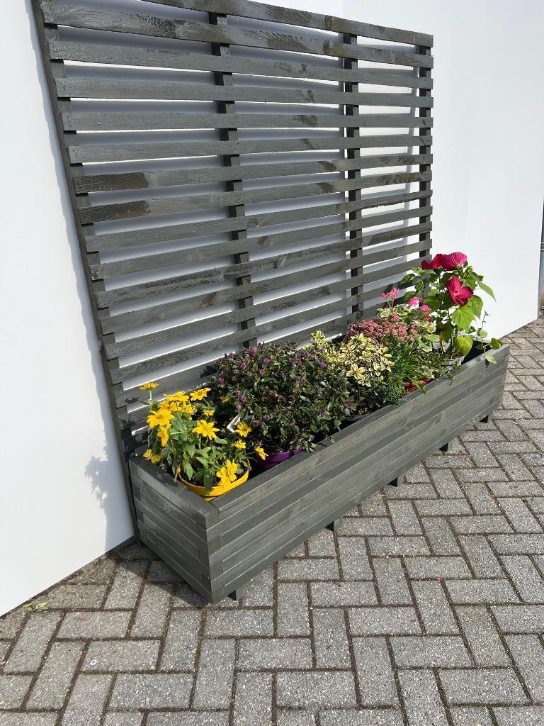 Grote houten plantenbak  180x40x36 met optie klimrek 176cm!, Toon van de Laarstraat 1 5701TK Helmond, 100 cm of meer, Nieuw, Ophalen of Verzenden
