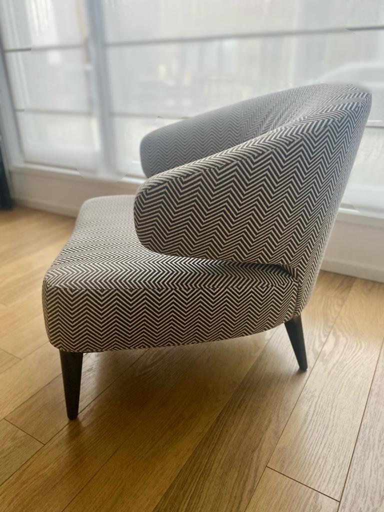 Minotti Armstoel, Ophalen, Zo goed als nieuw, Stof, 75 tot 100 cm
