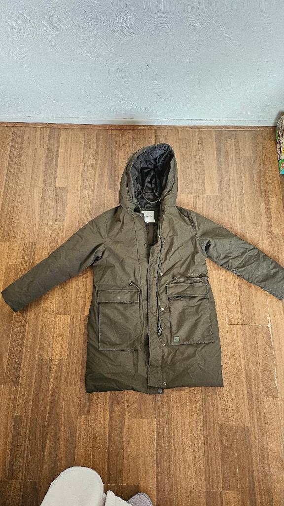 Groene winter jas, Ophalen, Maat 36 (S), Gedragen, Groen