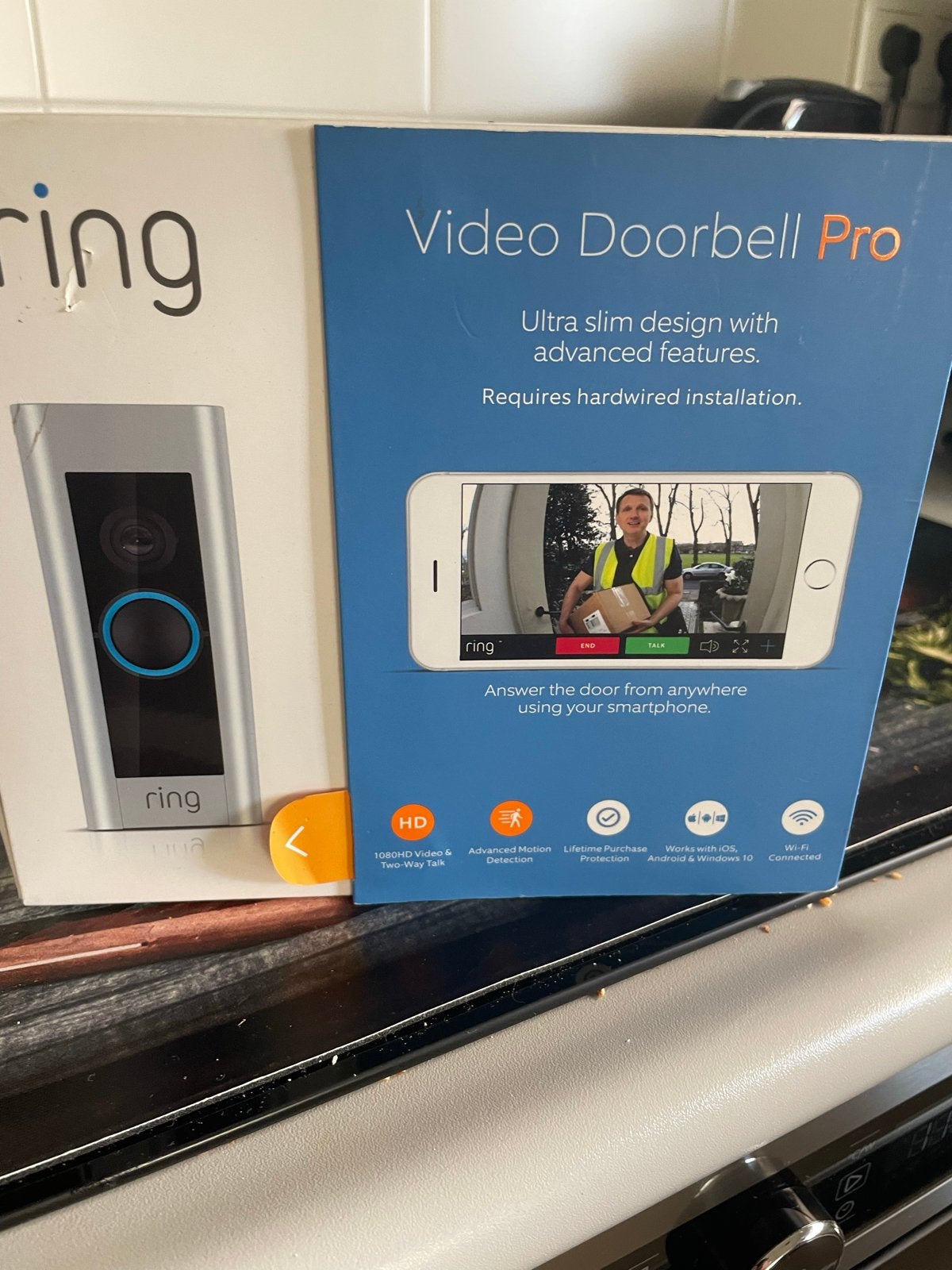 Ring Video Deurbel+ chime, Pro - Slim Design, Geavanceerd, Ophalen, Gebruikt, Gsm-module, Beweging