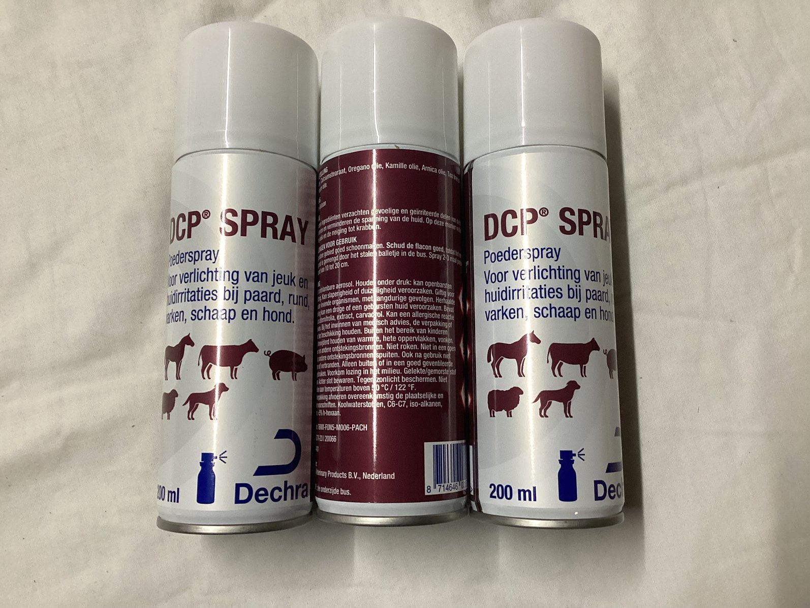 3 nieuwe spuitbussen DCP Poederspray voor verlichting jeuk, Dieren en Toebehoren, Ophalen of Verzenden, Nieuw