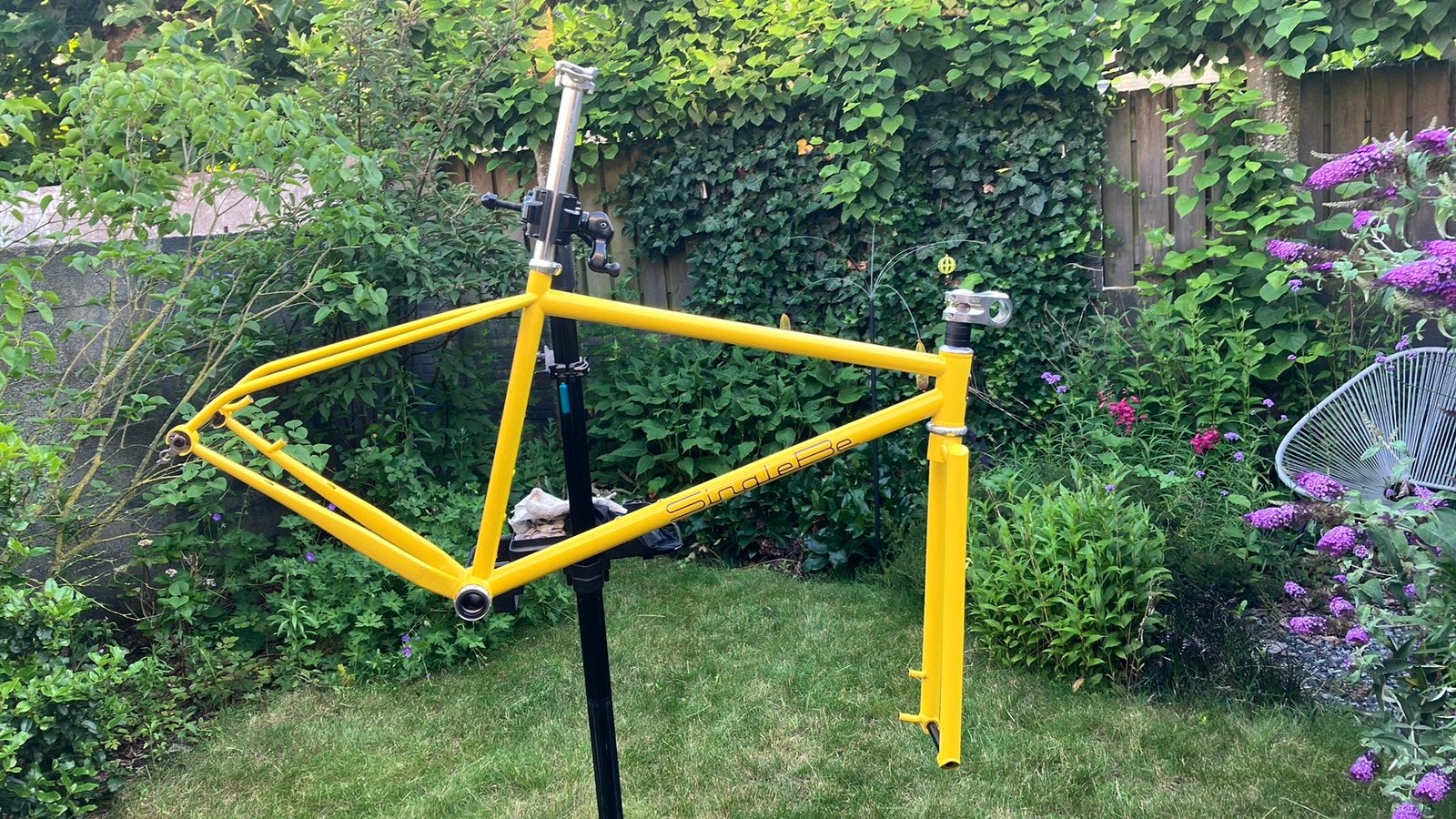 Custom stalen SingleBe MTB frameset, Fietsen en Brommers, Fietsonderdelen, Zo goed als nieuw, Frame, Staal, Mountainbike, Ophalen