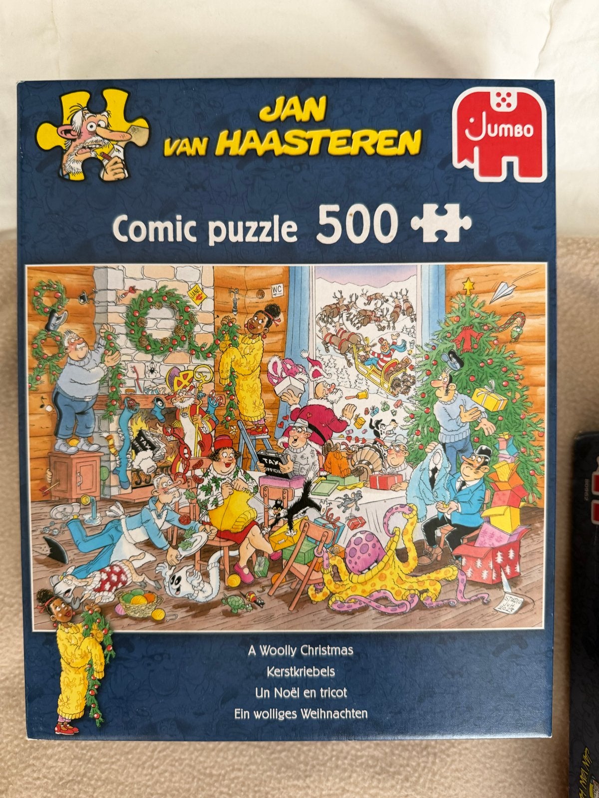 Jan van Haasteren Comic puzzle 500 stukjes Kerstkriebels, Ophalen of Verzenden, Minder dan 500 stukjes, Zo goed als nieuw, Legpuzzel