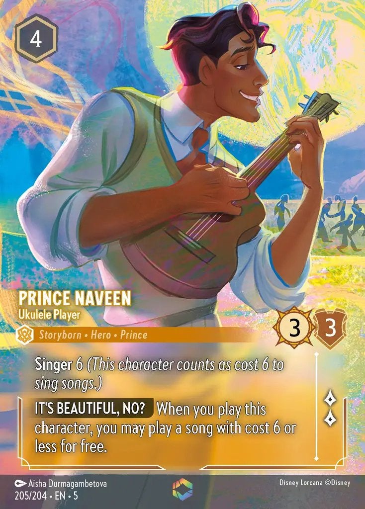 Disney Lorcana - Shimmering Skies - 005-205 - Prince Naveen, Ophalen of Verzenden, Nieuw, Losse kaart, Foil